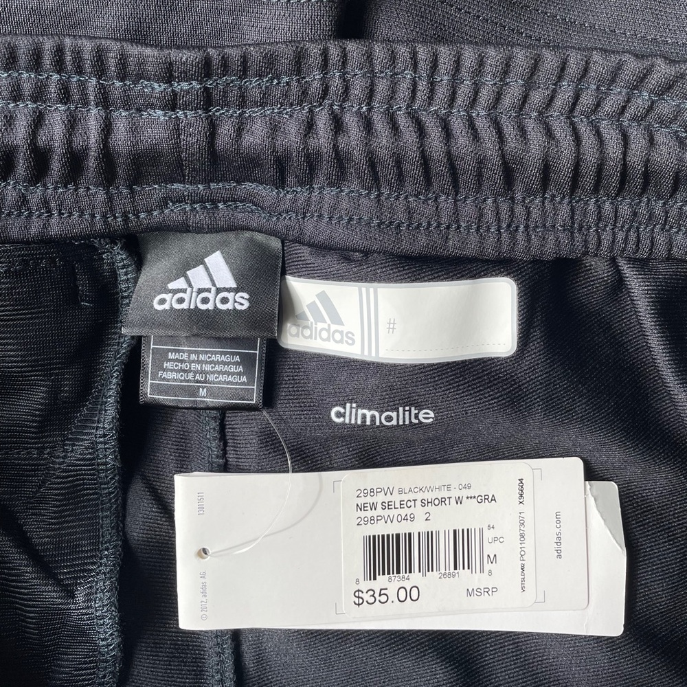 Adidas Climalite Black Shorts with White Accents - Picture 3 of 4